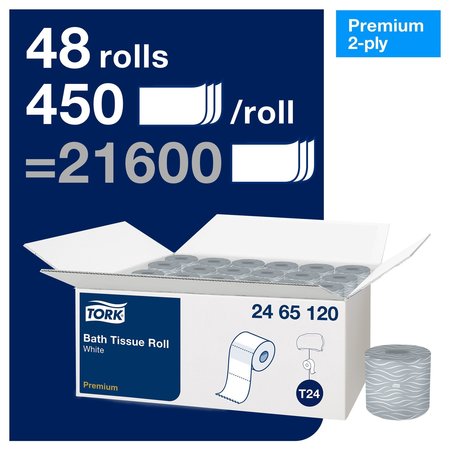 Tork Tork Septic Safe Toilet Paper White, Embossed for Comfort, 2-ply, 450 Sheets per Roll, 48 Rolls 2465120